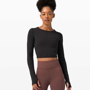 Lululemon Wunder Train Cropped Long Sleeve